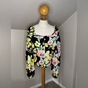 Who What Wear Floral long sleeve top - medium